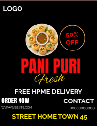 Black Pani Puri Promotion Flyer Template