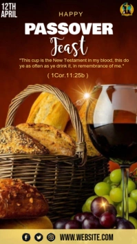 Black Modern & Minimal Passover Feast Instagram Story template