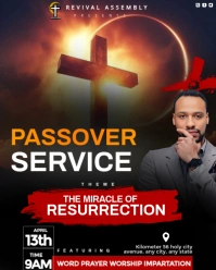 Black Modern & Minimal Passover Service Flyer Instagram Portrait template