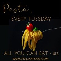 Black Pasta Promotion Instagram-opslag Template