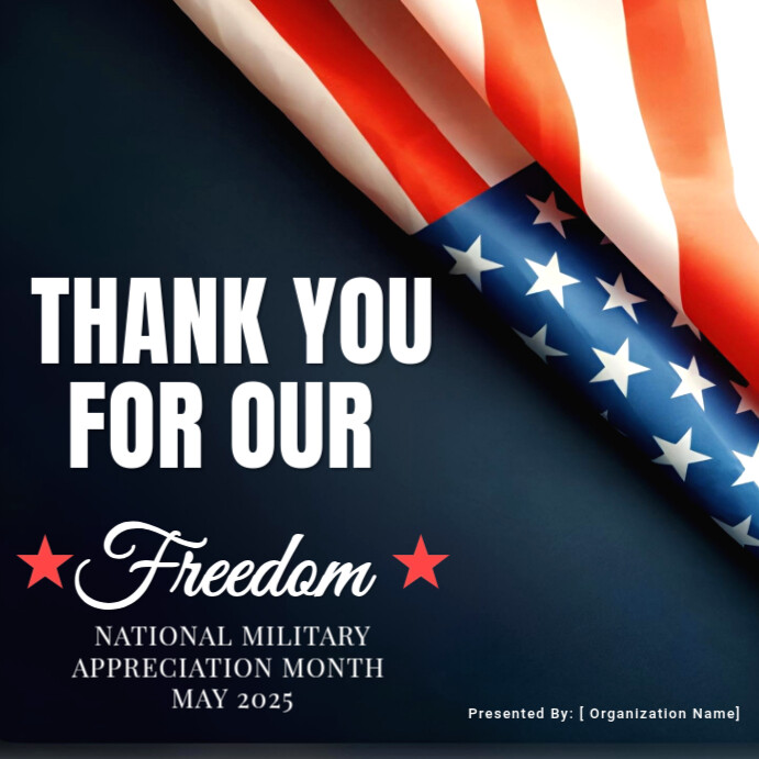 Black Modern & Minimal Patriotic Memorial Day Flyer | Thank You Veterans | Military Appreciation | C Instagram Post template