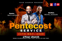 Black Modern & Minimal Pentecost Church Service Poster Video Iphosta template