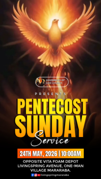 Black Modern & Minimal Pentecost Sunday Service Instagram Story template