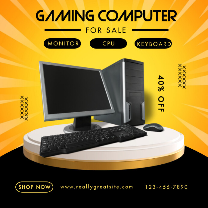 Black Modern & Minimal Personal Computer Sale Template | PosterMyWall