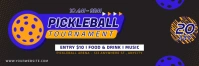 Black Modern & Minimal Pickleball Tournament Twitter Banner template