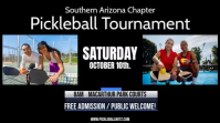 Preto Pickleball Tournament Digitale display Template