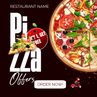 Black Modern & Minimal Pizza Promotion Instagram Post template