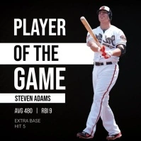 Black Modern & Minimal Player Of The Game Instagram Post template