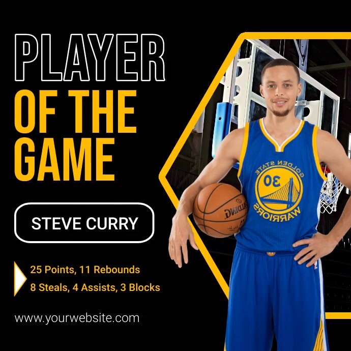 Black Modern & Minimal Player Of The Month In Instagram Post template