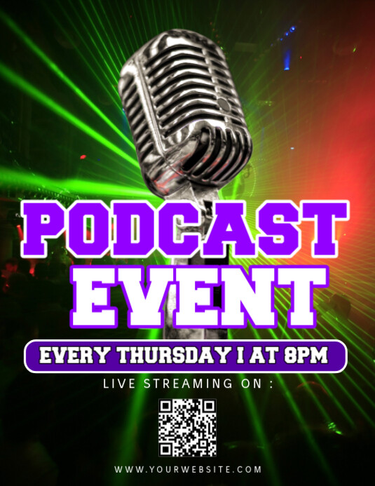 Black Podcast Event Flyers Template | PosterMyWall