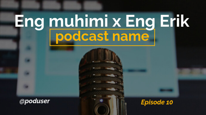 Black Modern & Minimal Podcast Thumbnail Youtube Thumbnail template
