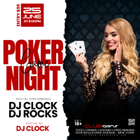 Black Modern & Minimal Poker Night Event Instagram Post template