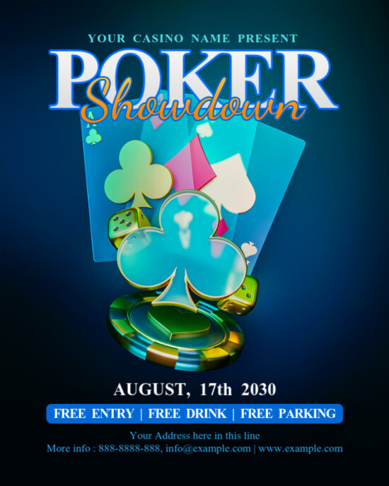 Black Modern & Minimal Poker Showdown Instagram Portrait template