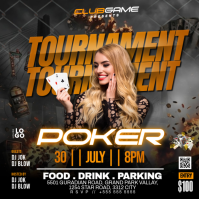 Black Modern & Minimal Poker Tournament Instagram Post Instagram-opslag template