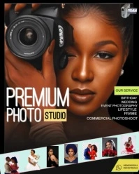 Black Modern & Minimal Premium  Photo Studio Service Flyer Instagram Portrait template