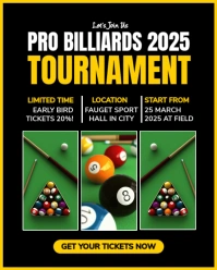 Black Modern & Minimal Pro Billiards 2025 Instagram Portrait template