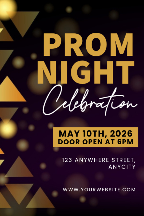 Black Modern & Minimal Prom Night Celebration Poster Template ...