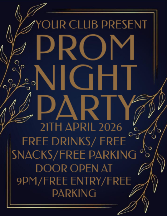 Purple Prom Night Party Flyers Template | PosterMyWall