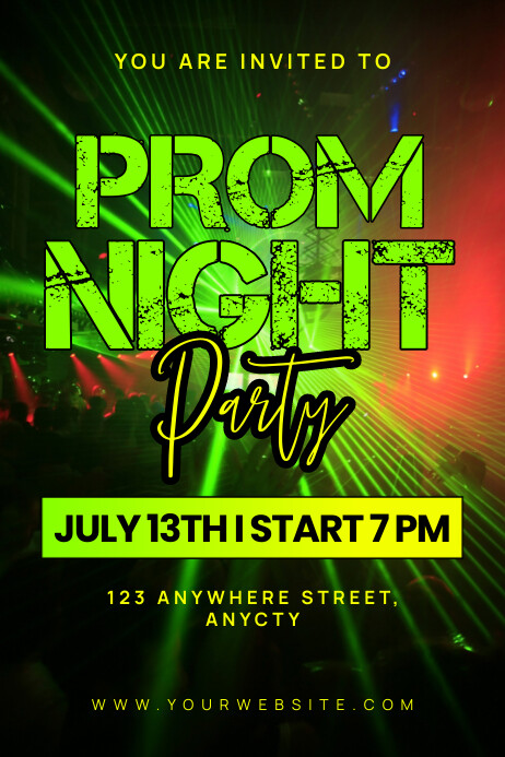 Copy of Black Modern & Minimal Prom Night Party Poste | PosterMyWall