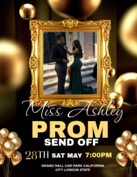 黑色 Prom Send Off 传单(美国信函) Template
