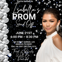 Black Modern & Minimal Prom Send Off Instagram Post Instagram-Beitrag template