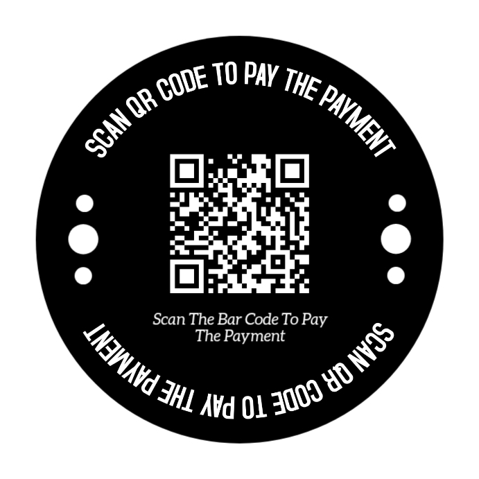 Black Modern & Minimal QR Code Payment Instagram Post Template ...
