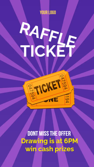 Black modern & minimal raffle tickets instagram story Template ...