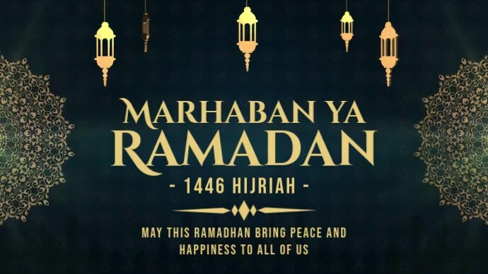 Black Modern & Minimal Ramadan Pos Twitter template