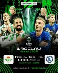 Black Modern & Minimal Real Betis Vs Chelsea Instagram Portrait template