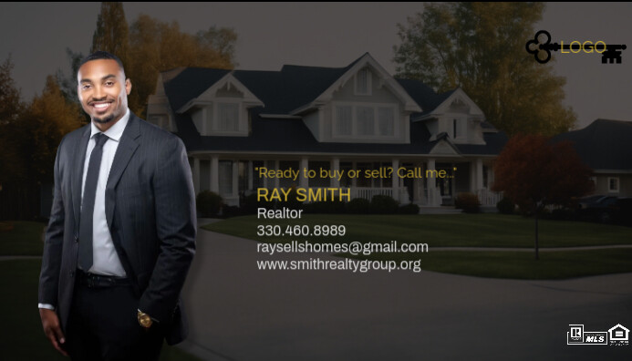 Black Modern & Minimal Real Estate  Business Card Ikhadi Lebhizinisi template