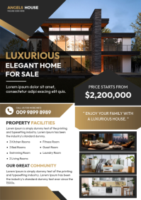 Черный Real Estate A4 Template