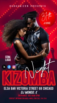 Black Modern & Minimal Red Instagram Story Indaba yaku-Instagram template