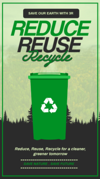 Black Modern & Minimal Reduce Reuse Recycle Instagram Story template