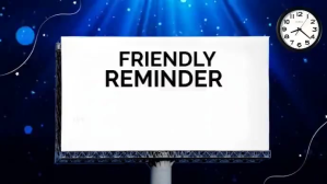 สีขาว Reminder Notice Ecrã digital Template