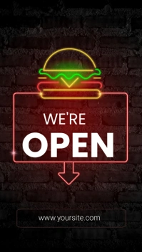 Black Modern & Minimal Restaurant Flyer Digital Display (9:16) template