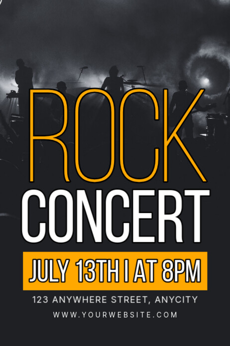 Black Modern & Minimal Rock Concert Poster โปสเตอร์ template