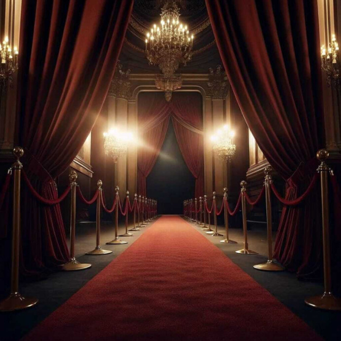 Black Modern & Minimal Royal Red Carpet Entrance Instagram Post template