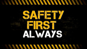 Black Modern & Minimal Safety First Video  Digital Display (16:9) template