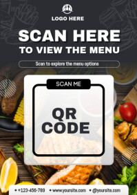 Scan here, qr code Template | PosterMyWall
