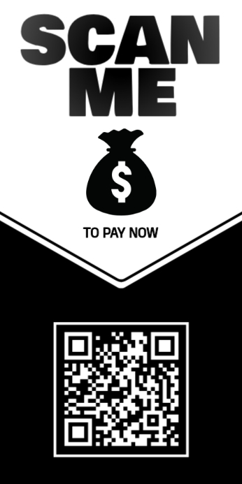 Black Modern & Minimal Scan Me Roll Up Banner 3' × 6' Template ...