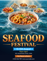 Preto Seafood Festival ใบปลิว Template