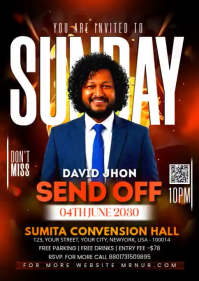 Black Modern & Minimal Send-off Event A6 Video template