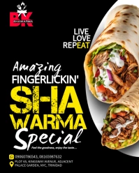 Black Modern & Minimal Shawarma Promo Flyer  Instagram Portrait template