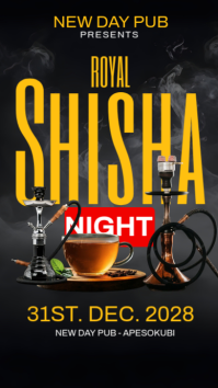 Black Modern & Minimal Shisha Night Event Instagram Story template