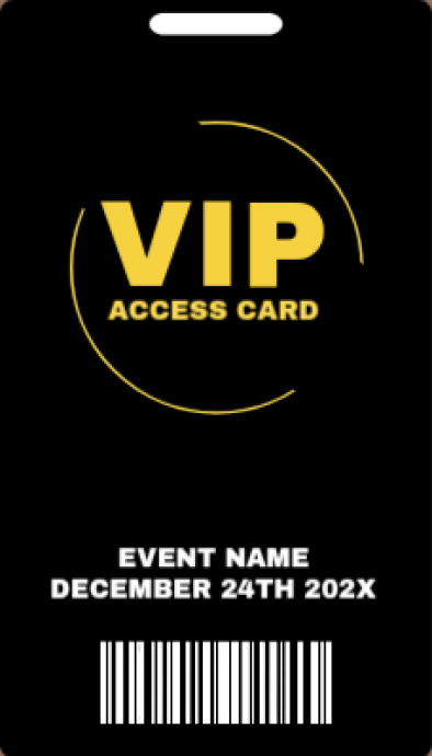 Black Modern & Minimal Simple Event Vip Access Entry Card Business Card ...