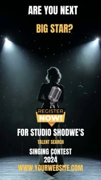 Black Modern & Minimal Singing Competition In Instagram Story template
