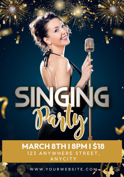 Copy of Black Modern & Minimal Singing Party A1 | PosterMyWall