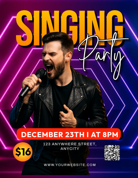 Black Singing Party Flyers Template | PosterMyWall