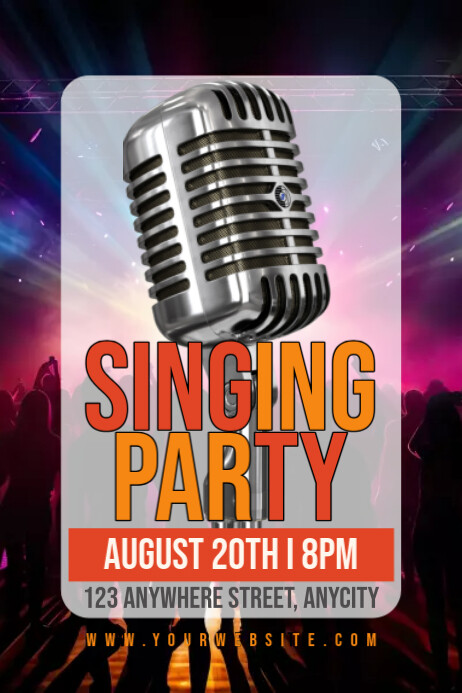Black Modern & Minimal Singing Party Poster Template | PosterMyWall