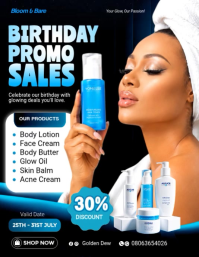 Zwart Birthday Promotion Рекламная листовка Template